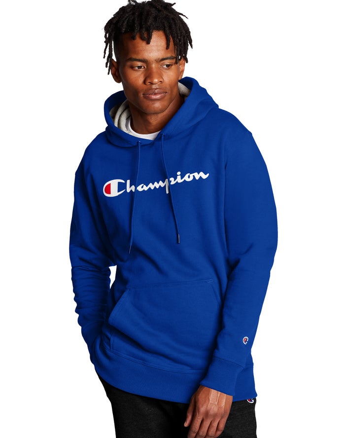 Champion Powerblend Fleece Script Logo - Miesten Sininen Huppari - Suomi 7580432-LB